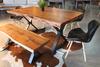 Acacia Live Edge Dining Table with Black X Shaped Legs/Natural Color - Wazo Furniture