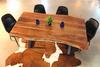 Acacia Live Edge Dining Table with Black X Shaped Legs/Natural Color - Wazo Furniture