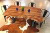Acacia Live Edge Dining Table with Black X Shaped Legs/Natural Color - Wazo Furniture