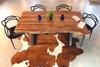 Acacia Live Edge Dining Table with Black X Shaped Legs/Natural Color - Wazo Furniture