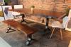 Acacia Live Edge Dining Table With Black Y Shaped Legs/Honey Walnut - Wazo Furniture