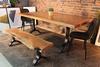 Acacia Straight Cut Dining Table With Black Y Shaped Legs/Natural Color - Wazo Furniture