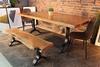 Acacia Straight Cut Dining Table With Black Y Shaped Legs/Natural Color - Wazo Furniture