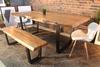 Acacia Natural Wood Live Edge Table with Black U-Shaped Legs/Natural Color - Wazo Furniture