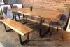 Acacia Natural Wood Live Edge Table with Black U-Shaped Legs/Natural Color - Wazo Furniture