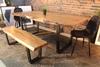 Acacia Natural Wood Live Edge Table with Black U-Shaped Legs/Natural Color - Wazo Furniture