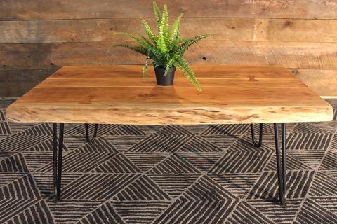 Acacia Live Edge Coffee Table With Hairpin Legs