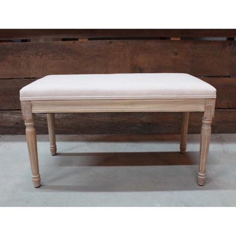 Westhampton Wooden Bench with Fabric Top- Final sale