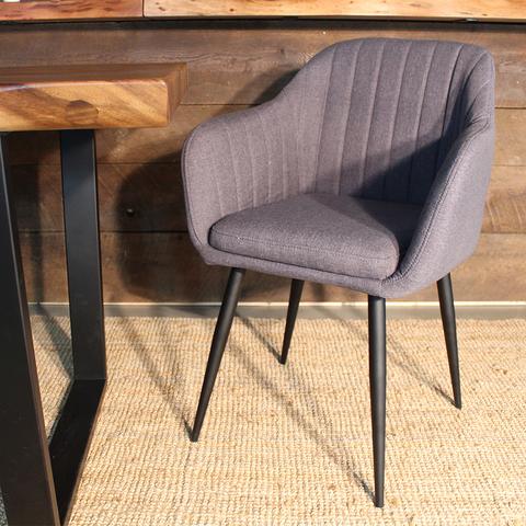 DALE Dining Chair - Dark Grey Fabric - Wazo Furniture