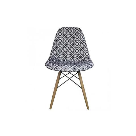 Eames Style Diamond Monochrome Patchwork Side Chair