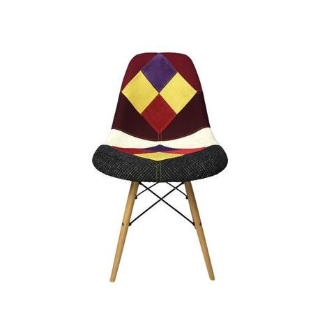 Eames Style Harlequin Patchwork Side Chair