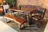 Live Edge Acacia Dining Table with Chrome U legs/Honey Walnut - Wazo Furniture