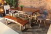 Live Edge Acacia Dining Table with Chrome U legs/Honey Walnut - Wazo Furniture