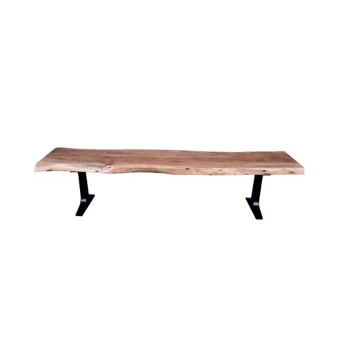 Acacia Live Edge Wood Bench with Anchor Legs