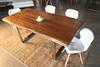 Acacia Live Edge Wood Table with Chrome U Legs/Natural Color - Wazo Furniture