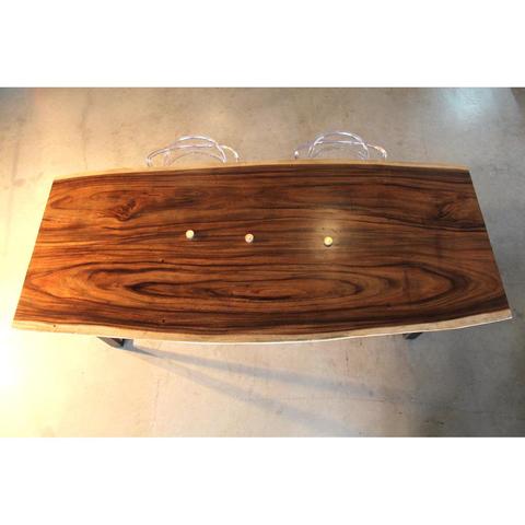 Olivia Live Edge Suar Table with U Shaped Legs