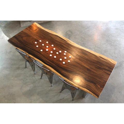 Ava Live Edge Suar Table with X Shaped Legs