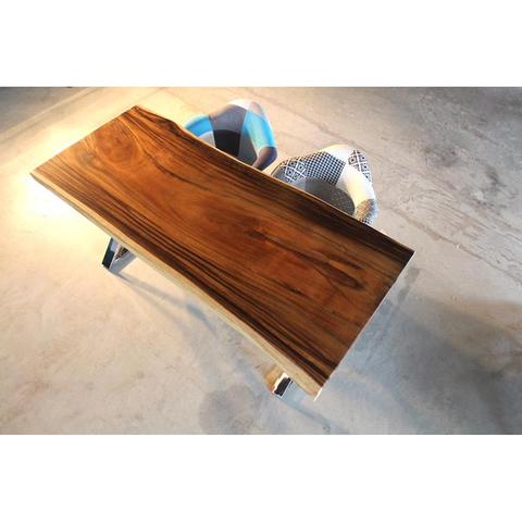 Emma Live Edge Suar Table with X Shaped Legs