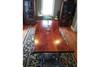 Live Edge Acacia Dining Table with Chrome U legs/Honey Walnut - Wazo Furniture