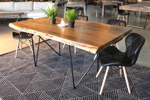 Solid Wood Acacia Table with Wing Legs