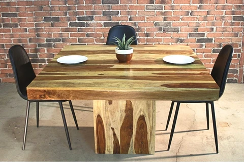 Miranda - Square Rosewood Farmhouse Table/Natural Finish - Wazo Furniture