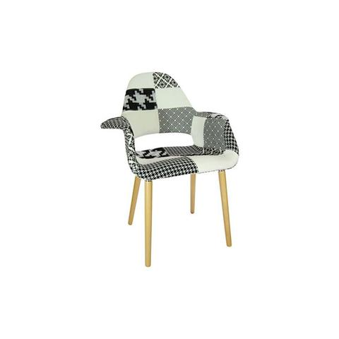 Eames & Saarinen Greyscale Patchwork Organic Chair