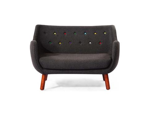 Parlor Mid Century Modern Loveseat Sofa front view