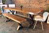 Straight Cut Acacia Dining Table With Black X-Shaped Legs/Natural Color - Wazo Furniture