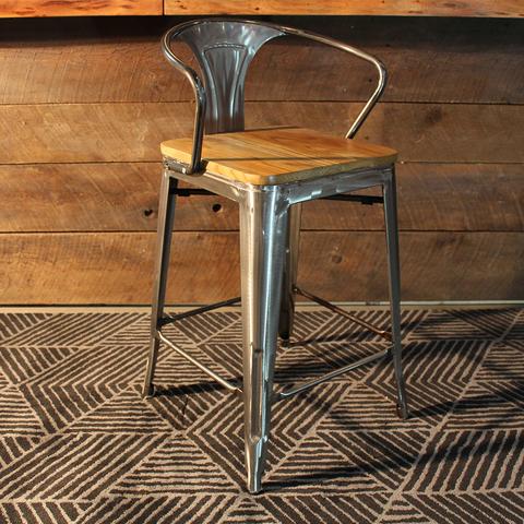 Tolix Bar Stool with Armrest - 65 cm - Wazo Furniture