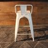 Tolix Bar Stool with Backrest - 65 cm - Wazo Furniture