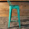 Tolix Bar Stool - All Metal with backrest - 75 cm - Wazo Furniture