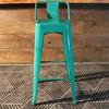 Tolix Bar Stool - All Metal with backrest - 75 cm - Wazo Furniture