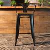 Tolix Bar Stool with Armrest and Wood Seat - 75 cm - Wazo Furniture
