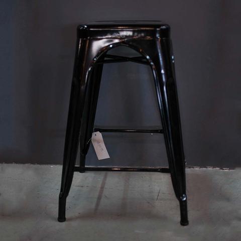 All Metal Tolix Bar Stool - Black