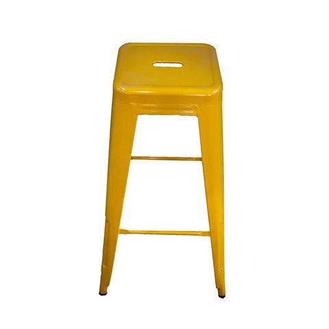 All Metal Tolix Bar Stool - Yellow