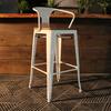 Tolix Bar Stool with Armrest and Wood Seat - 75 cm - Wazo Furniture
