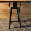 Tolix Bar Stool with Backrest and Wood Seat - 75 cm - Wazo Furniture