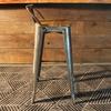 Tolix Bar Stool with Backrest and Wood Seat - 75 cm - Wazo Furniture