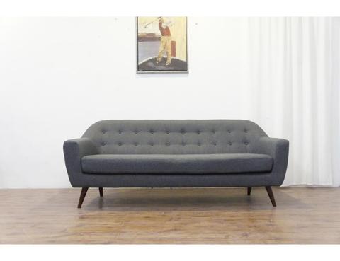 Tommy 3-Seater Sofa Dark Grey with Grey Buttons