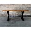 Acacia Live Edge Dining Table with Black X Shaped Legs/Natural Color - Wazo Furniture