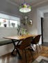 DANTON - Acacia Straight Cut Table 3.5cm Thickness Top with X Black Legs