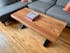 Live Edge Acacia Coffee Table with X Black Legs/Natural Finish